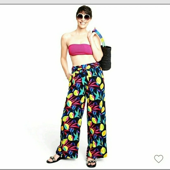 Tabitha Brown x Target Women's Lemon Print Wide-Leg Pants - Medium - Picture 12 of 14